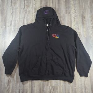 Twitch Con 2018 San Jose Jacket Mens 3XL Black Zip Hooded Gaming Streaming